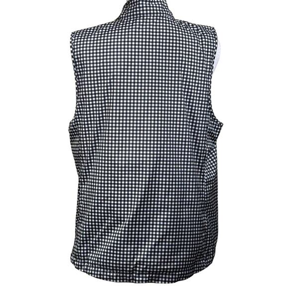 T by Talbots black gingham vest, LP, casual, layering, sporty, Americana - Picture 3 of 6